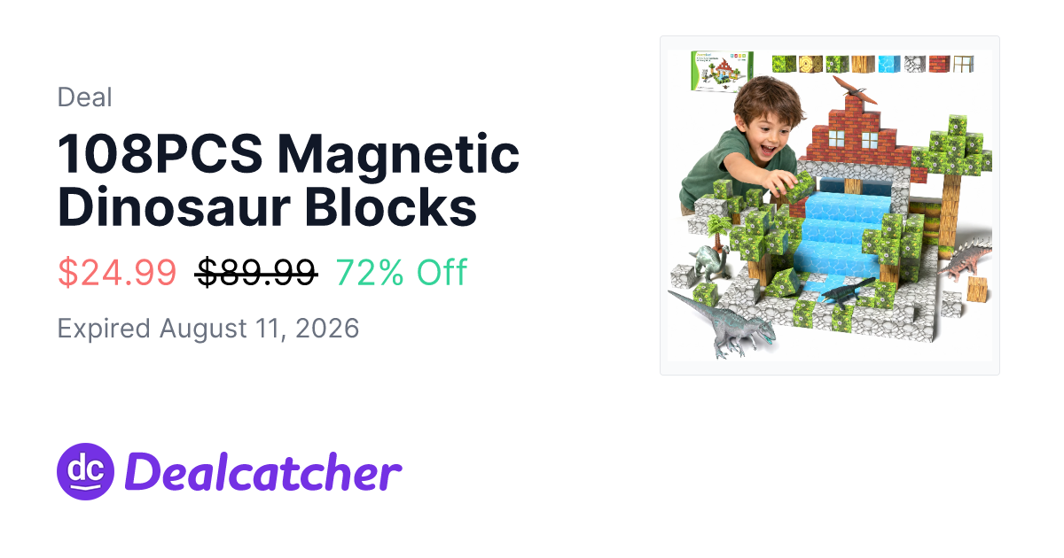 Walmart - 108PCS Magnetic Dinosaur Blocks $24.99