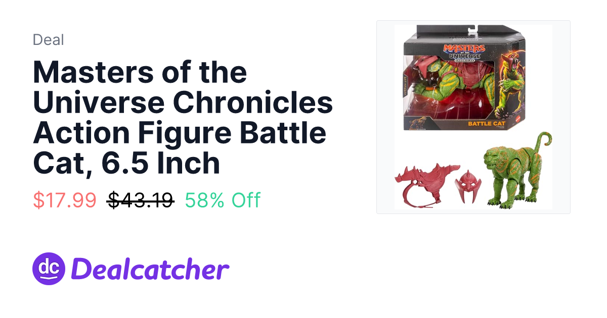 Amazon - Masters of the Universe Chronicles Action Figure Battle Cat, 6.5 Inch $17.99