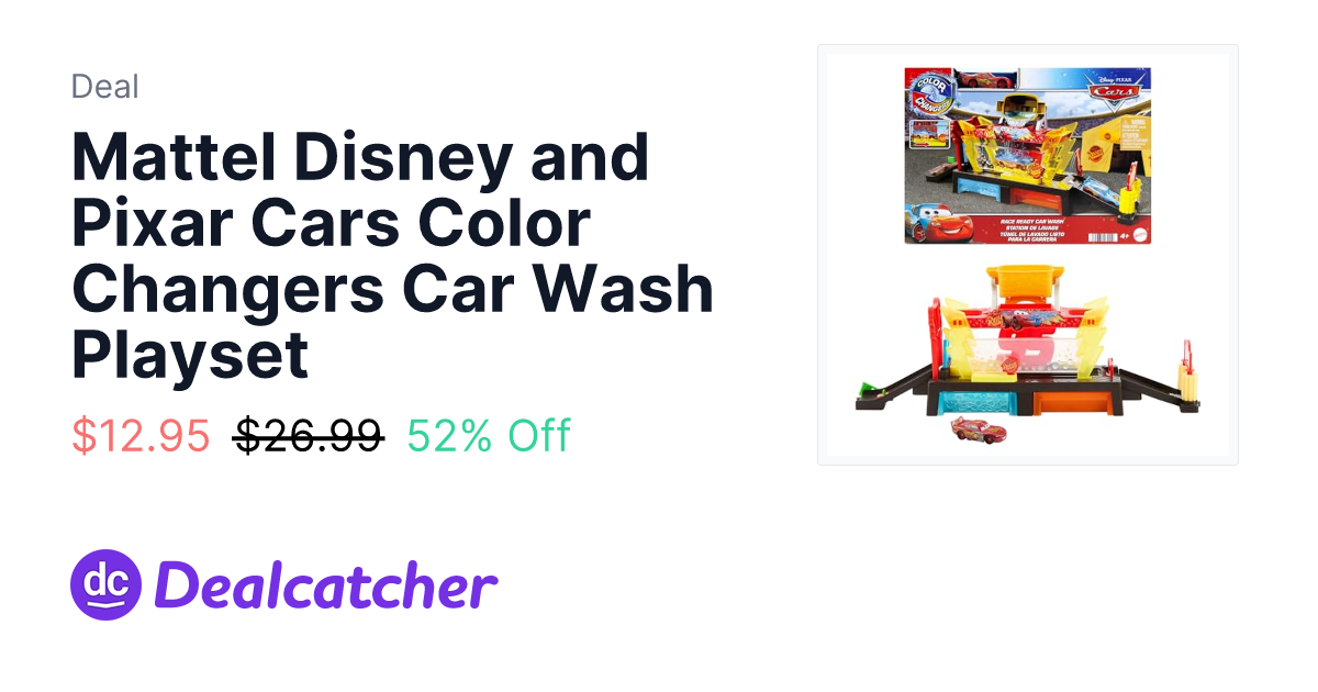 Amazon - Mattel Disney and Pixar Cars Color Changers Car Wash Playset $12.95
