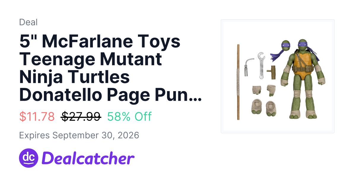 Amazon - 5" McFarlane Toys Teenage Mutant Ninja Turtles Donatello Page Punchers Figure $11.78