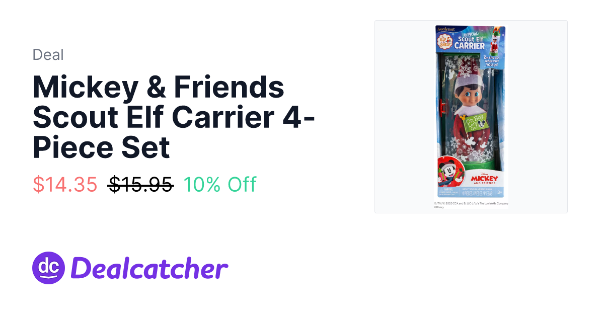 Macy's - Mickey & Friends Scout Elf Carrier 4-Piece Set $14.35