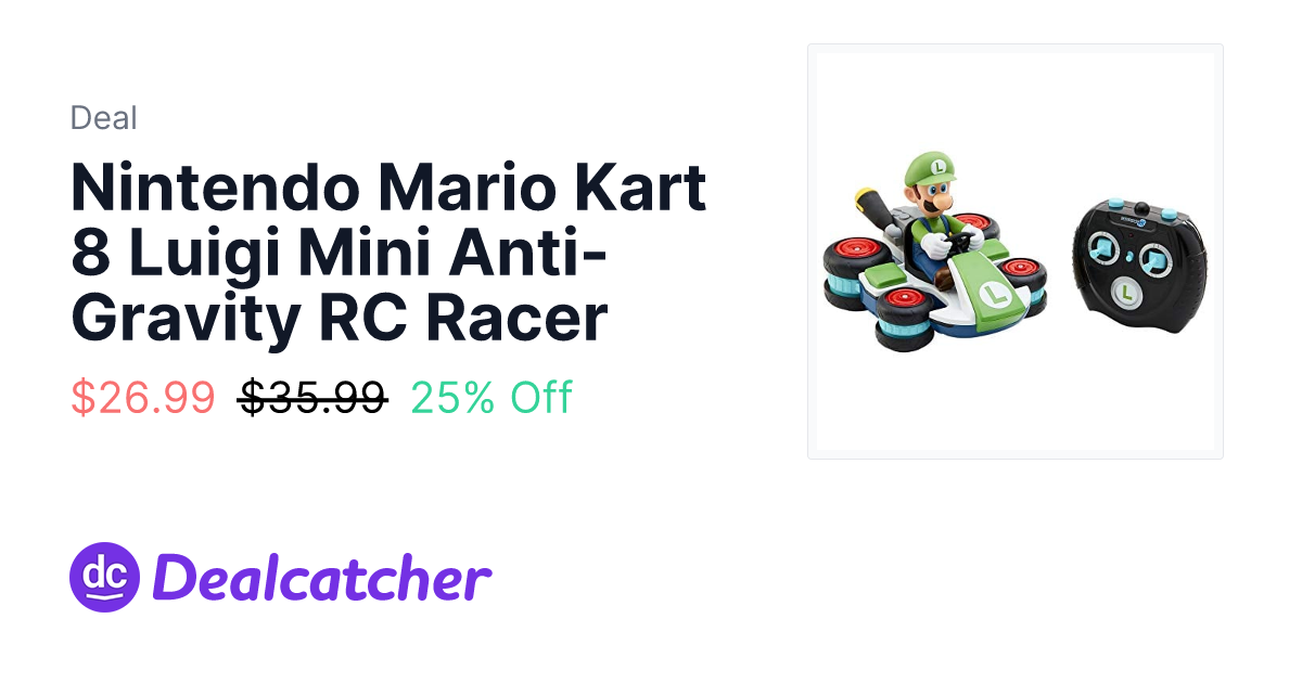 Amazon - Nintendo Mario Kart 8 Luigi Mini Anti-Gravity RC Racer $26.99