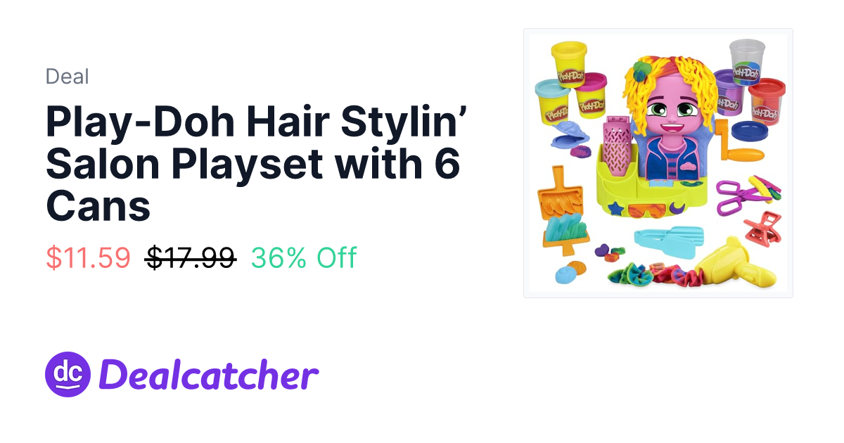 Amazon - Play-Doh Hair Stylin’ Salon Playset with 6 Cans $11.59