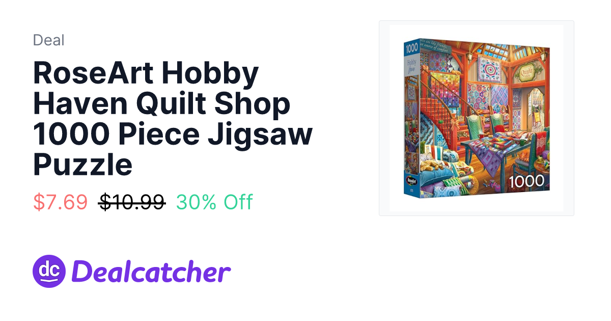 Amazon - RoseArt Hobby Haven Quilt Shop 1000 Piece Jigsaw Puzzle $7.69