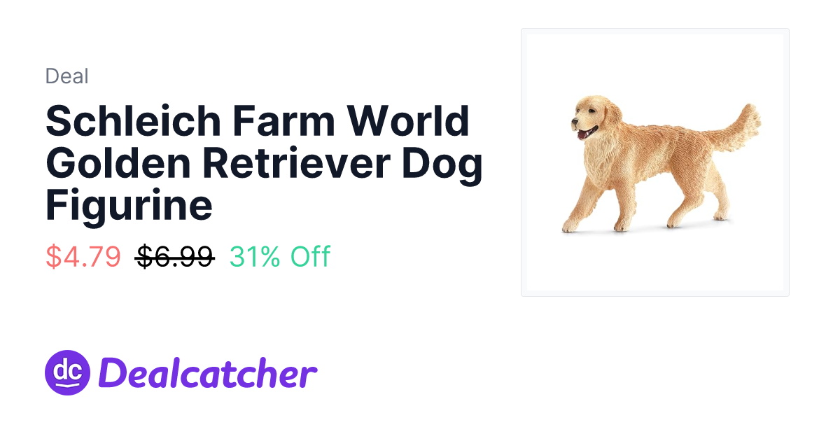 Amazon - Schleich Farm World Golden Retriever Dog Figurine $4.79