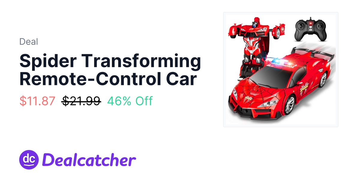 Amazon - Spider Transforming Remote-Control Car $11.87