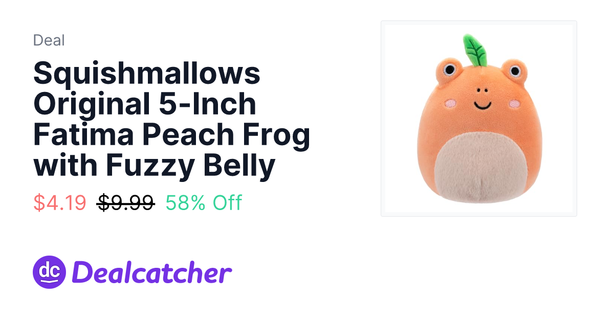 Amazon - Squishmallows Original 5-Inch Fatima Peach Frog with Fuzzy Belly $4.19