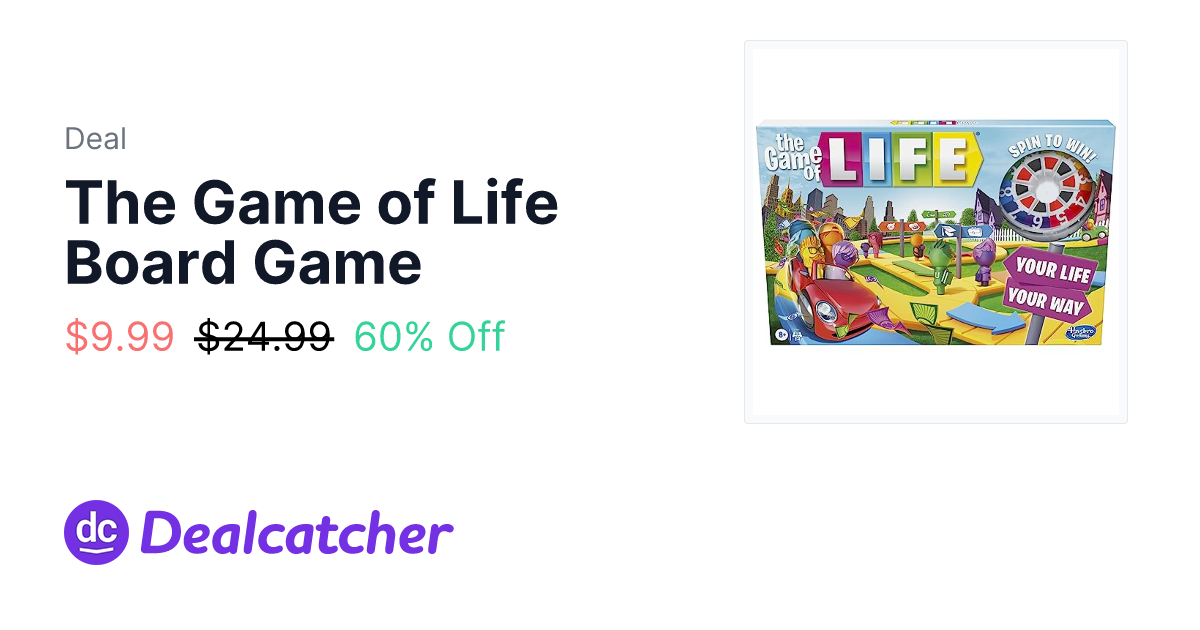 Amazon - The Game of Life Board Game $9.99