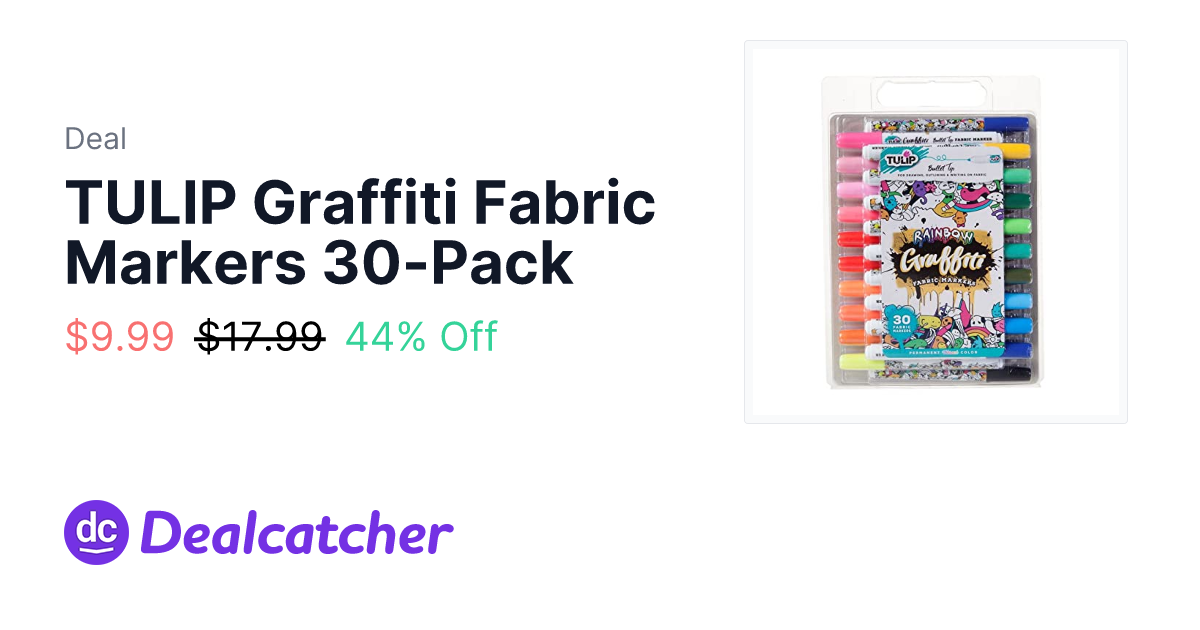 Amazon - TULIP Graffiti Fabric Markers 30-Pack $9.99