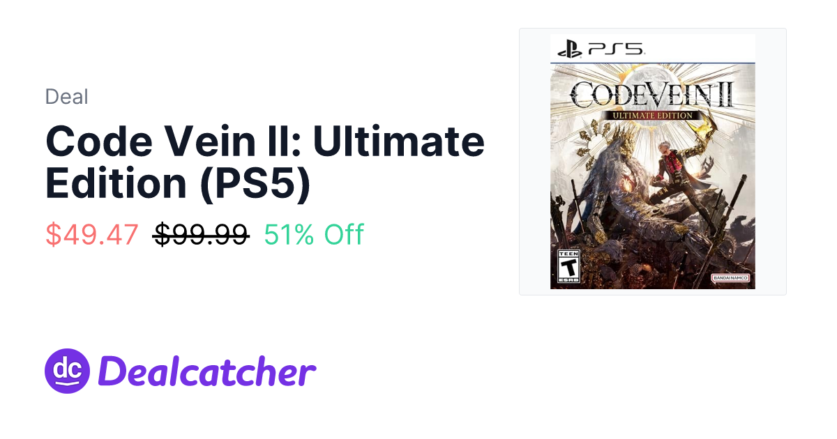 Amazon - Code Vein II: Ultimate Edition (PS5) $49.47