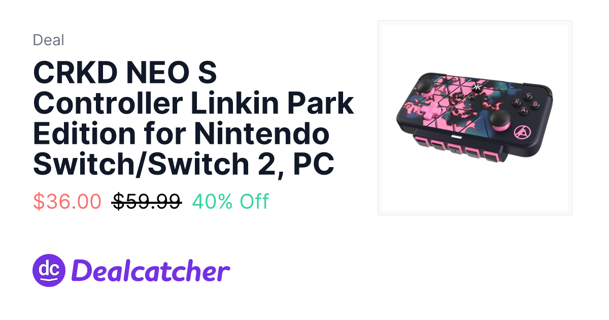 Amazon - CRKD NEO S Controller Linkin Park Edition for Nintendo Switch/Switch 2, PC $36.00