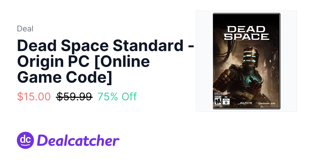 Amazon - Dead Space Standard - Origin PC [Online Game Code] $15.00