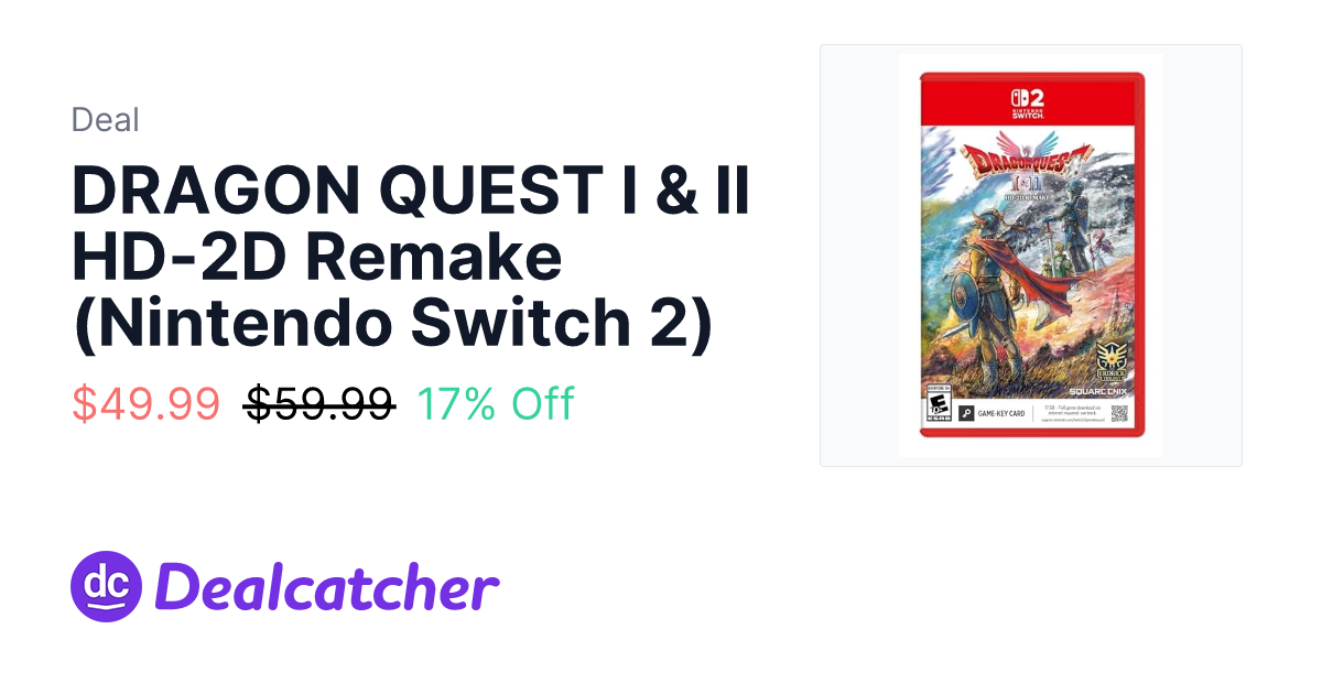 Amazon - DRAGON QUEST I & II HD-2D Remake (Nintendo Switch 2) $49.99