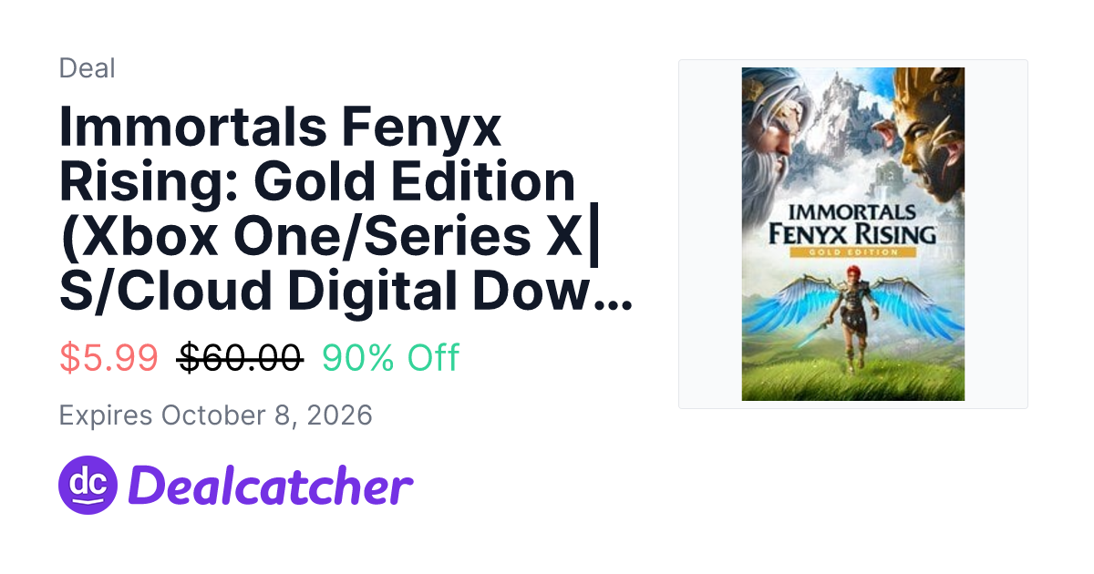 Xbox - Immortals Fenyx Rising: Gold Edition (Xbox One/Series X|S/Cloud Digital Download) $5.99