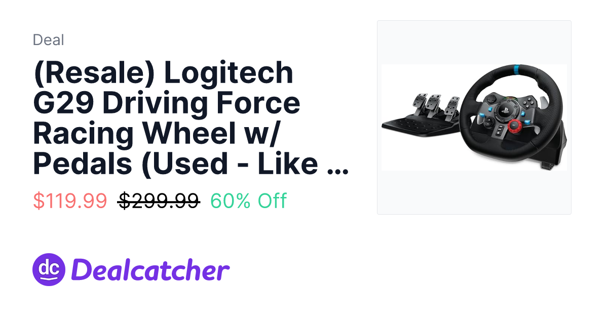Amazon - (Resale) Logitech G29 Driving Force Racing Wheel w/ Pedals (Used - Like New) $119.99