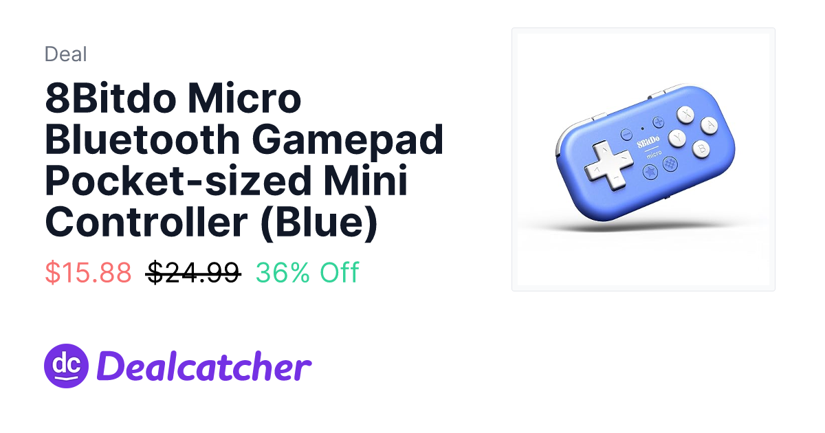 Amazon - 8Bitdo Micro Bluetooth Gamepad Pocket-sized Mini Controller (Blue) $15.88