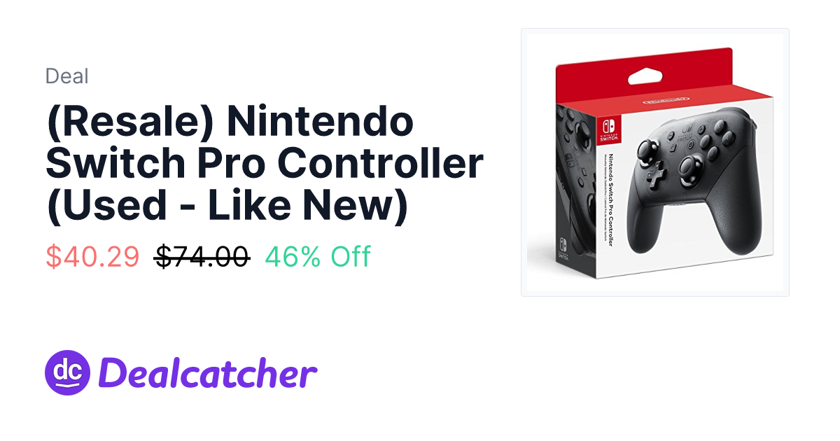 Amazon - (Resale) Nintendo Switch Pro Controller (Used - Like New) $40.29