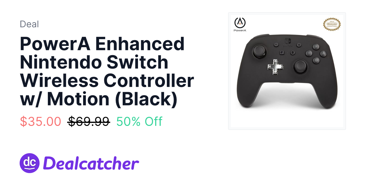 Amazon - PowerA Enhanced Nintendo Switch Wireless Controller w/ Motion (Black) $35.00