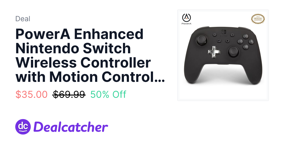 Amazon - PowerA Enhanced Nintendo Switch Wireless Controller with Motion Control (Black) $35.00
