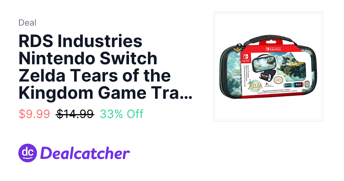 Amazon - RDS Industries Nintendo Switch Zelda Tears of the Kingdom Game Traveler Deluxe Travel Case $9.99
