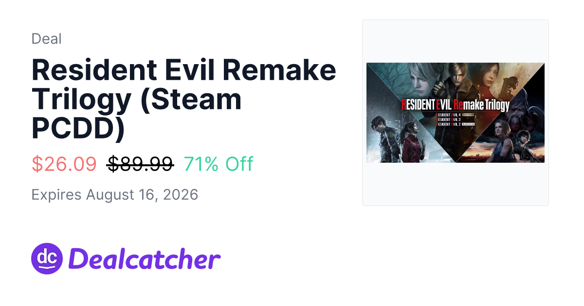 Fanatical - Resident Evil Remake Trilogy (Steam PCDD) $26.09