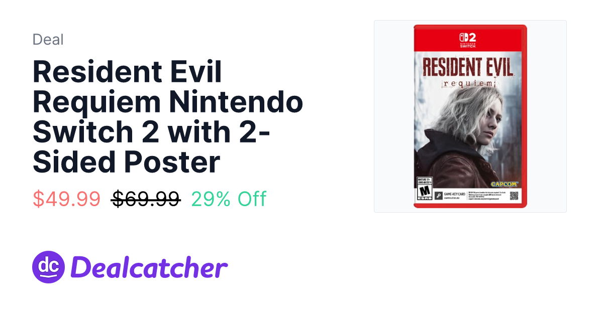 Amazon - Resident Evil Requiem Nintendo Switch 2 with 2-Sided Poster $49.99