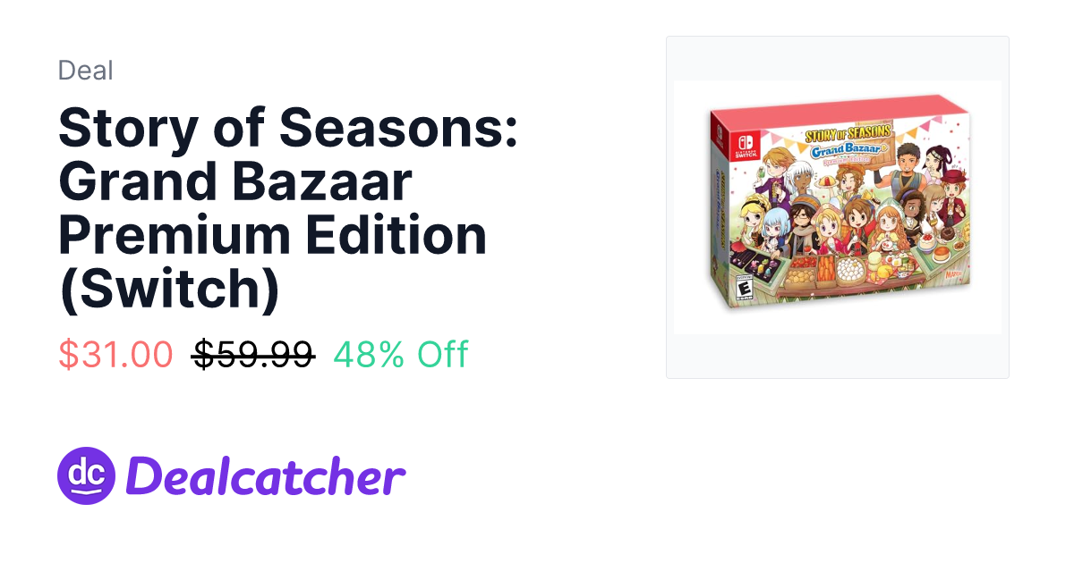 Amazon - Story of Seasons: Grand Bazaar Premium Edition (Switch) $39.99