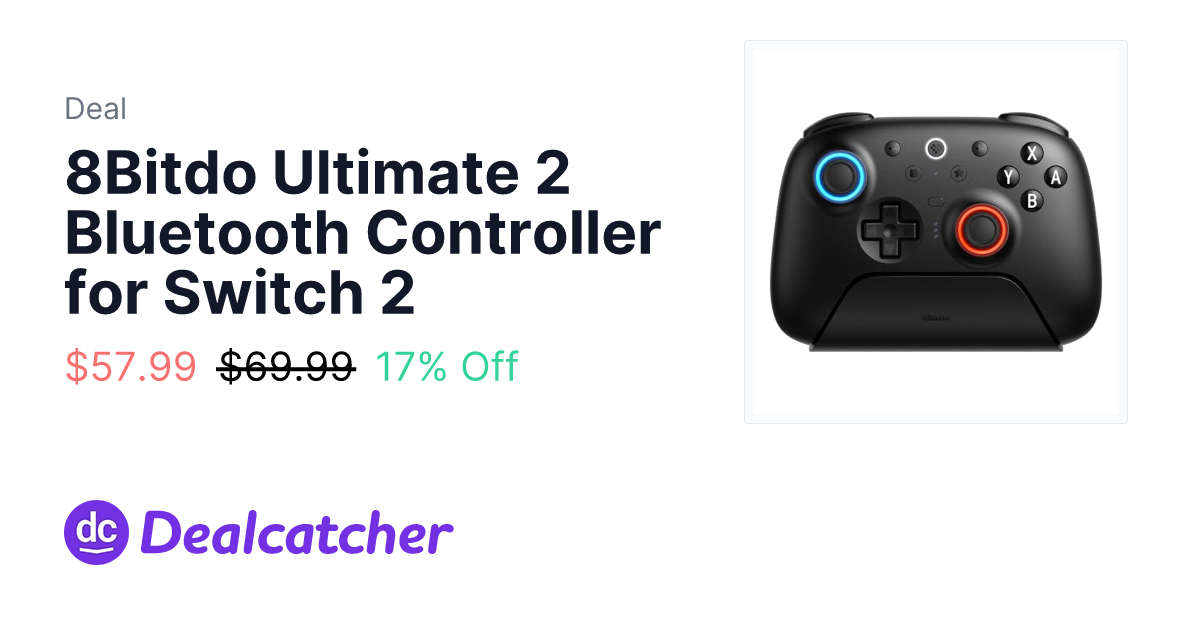 Amazon - 8Bitdo Ultimate 2 Bluetooth Controller for Switch 2 $63.29