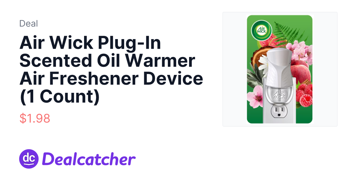 Walmart - Air Wick Plug-In Scented Oil Warmer Air Freshener Device (1 Count) $1.98