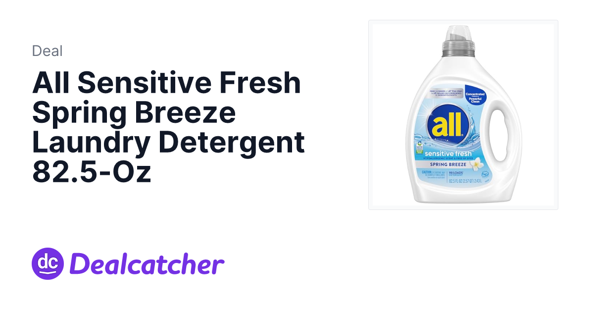 Amazon - All Sensitive Fresh Spring Breeze Laundry Detergent 82.5-Oz