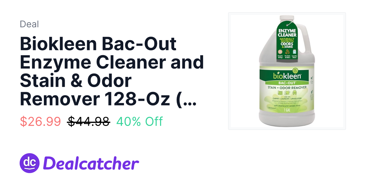 Amazon - Biokleen Bac-Out Enzyme Cleaner and Stain & Odor Remover 128-Oz (Lime Scent) $26.99
