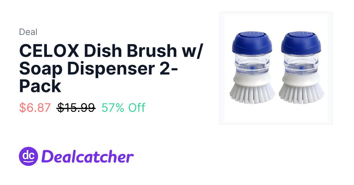 Amazon - CELOX Dish Brush w/ Soap Dispenser 2-Pack $6.87