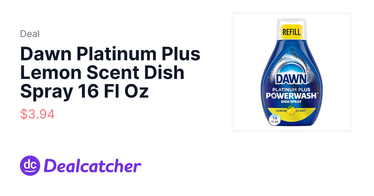 Amazon - Dawn Platinum Plus Lemon Scent Dish Spray 16 Fl Oz $3.94
