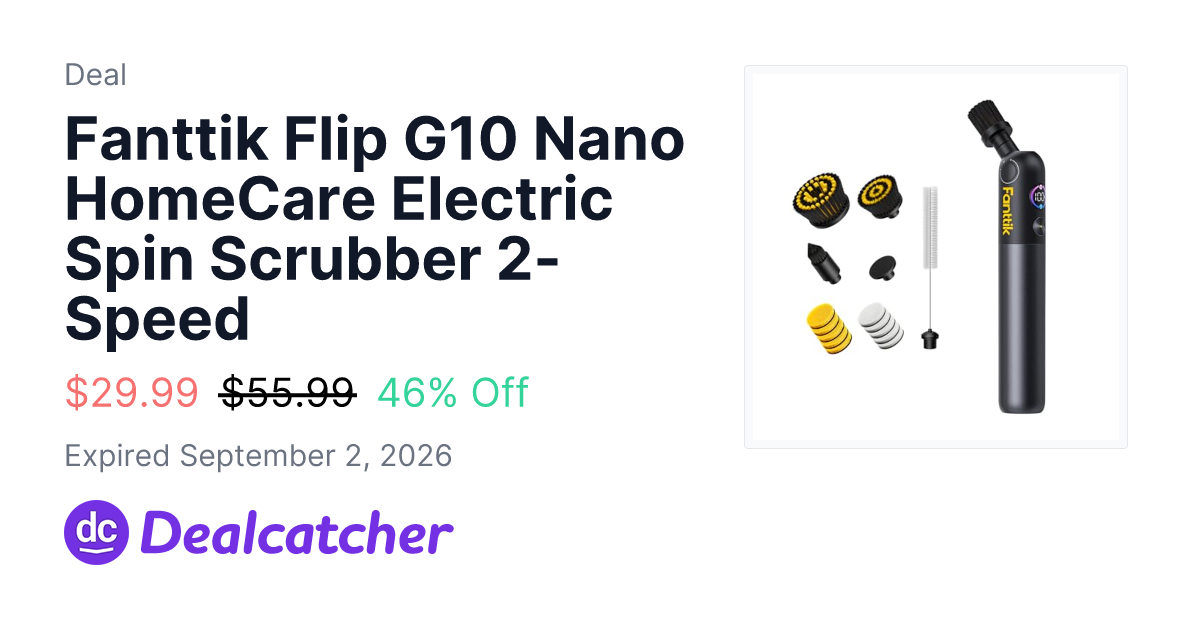 Amazon - Fanttik Flip G10 Nano HomeCare Electric Spin Scrubber 2-Speed $29.99