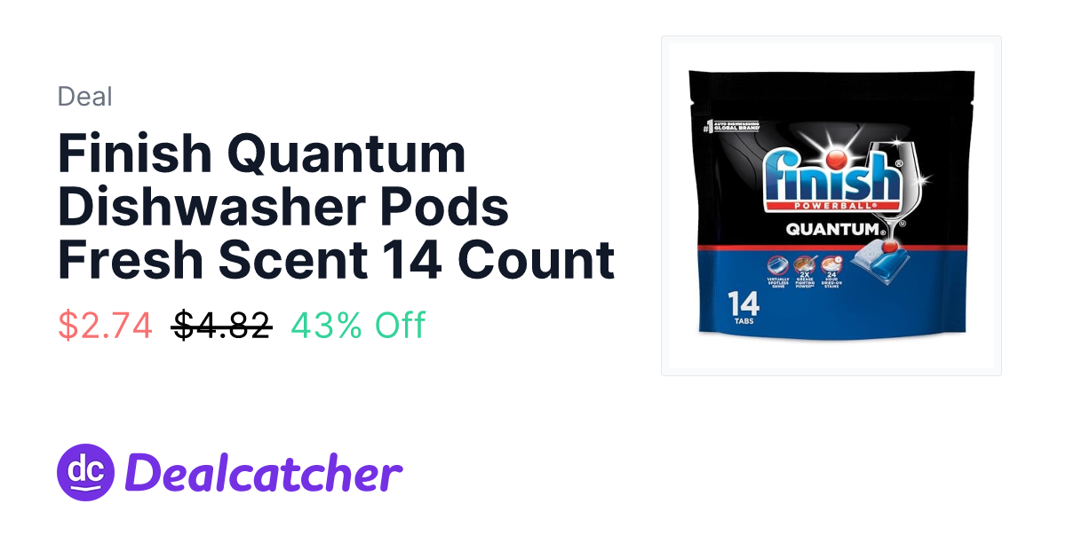 Amazon - Finish Quantum Dishwasher Pods Fresh Scent 14 Count $2.74
