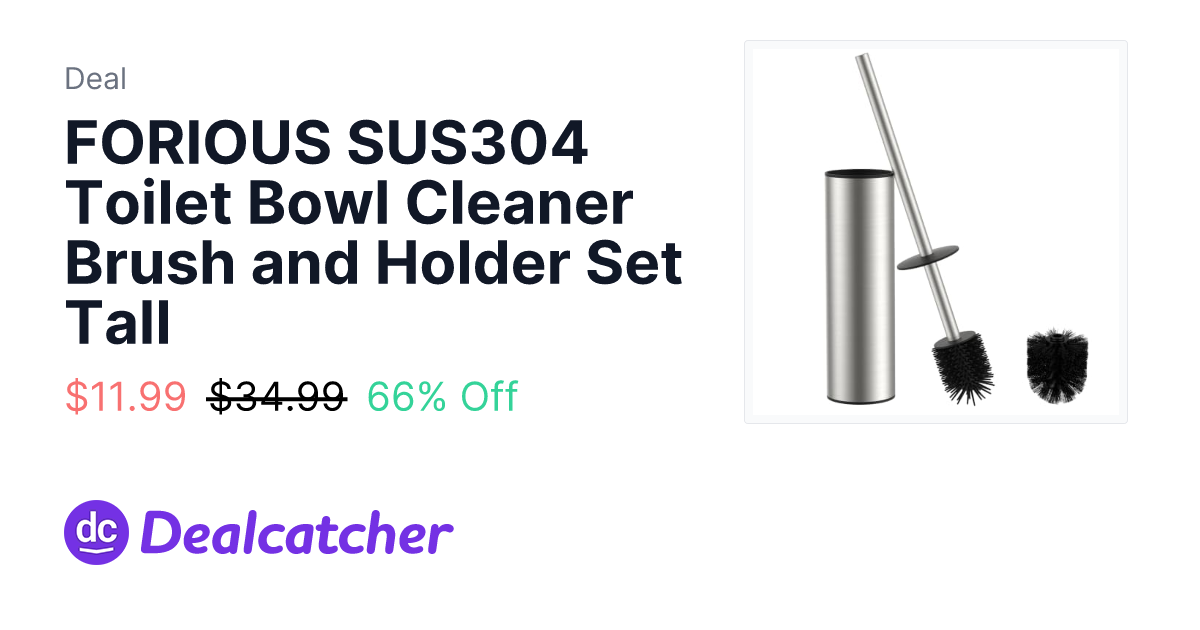 Amazon - FORIOUS SUS304 Toilet Bowl Cleaner Brush and Holder Set Tall $11.99