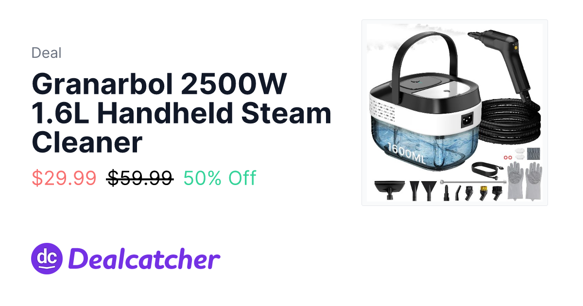 Amazon - Granarbol 2500W 1.6L Handheld Steam Cleaner $29.99