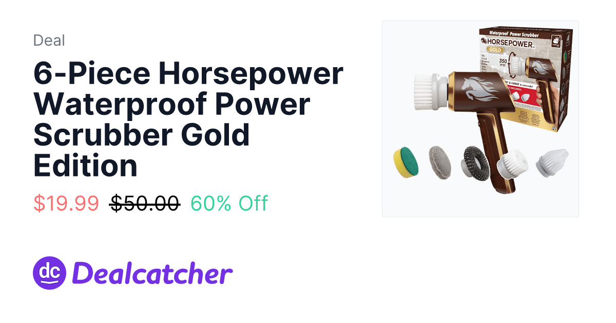 Side Deal - 6-Piece Horsepower Waterproof Power Scrubber Gold Edition $19.99
