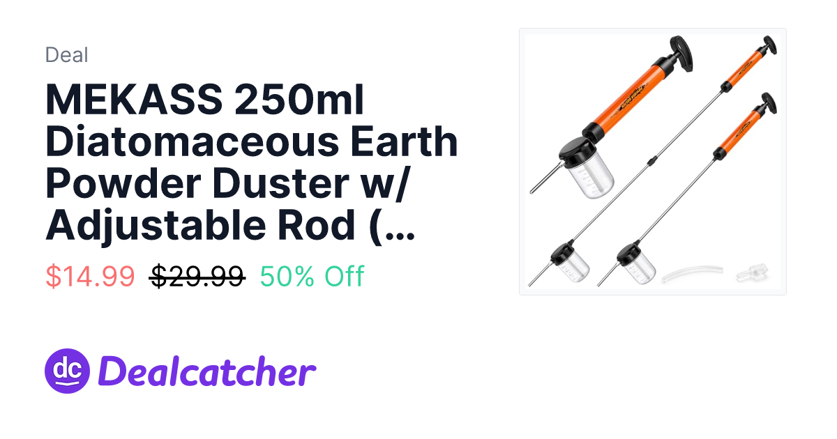 Amazon - MEKASS 250ml Diatomaceous Earth Powder Duster w/ Adjustable Rod (Orange) $14.99