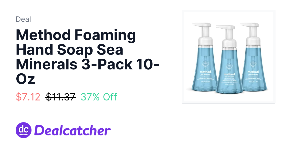 Amazon - Method Foaming Hand Soap Sea Minerals 3-Pack 10-Oz $7.12