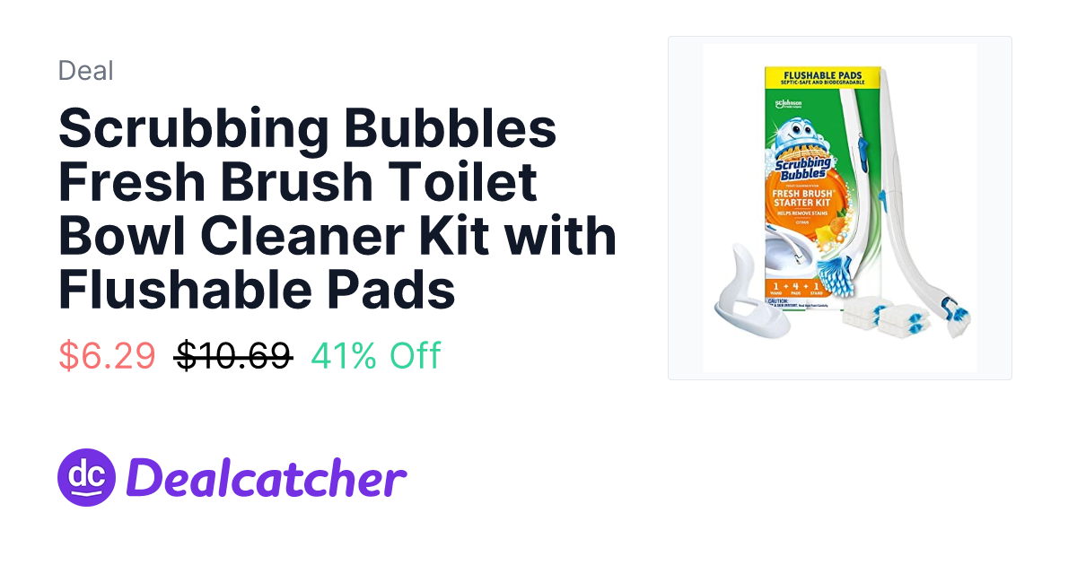 Amazon - Scrubbing Bubbles Fresh Brush Toilet Bowl Cleaner Kit with Flushable Pads $6.29