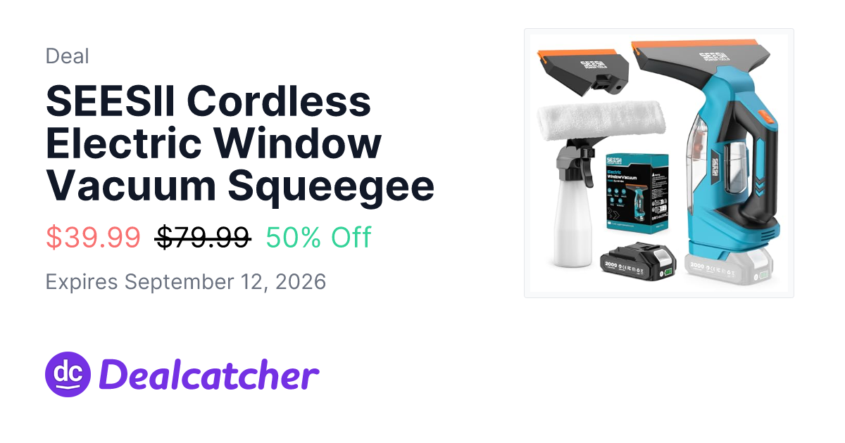 Amazon - SEESII Cordless Electric Window Vacuum Squeegee $39.99