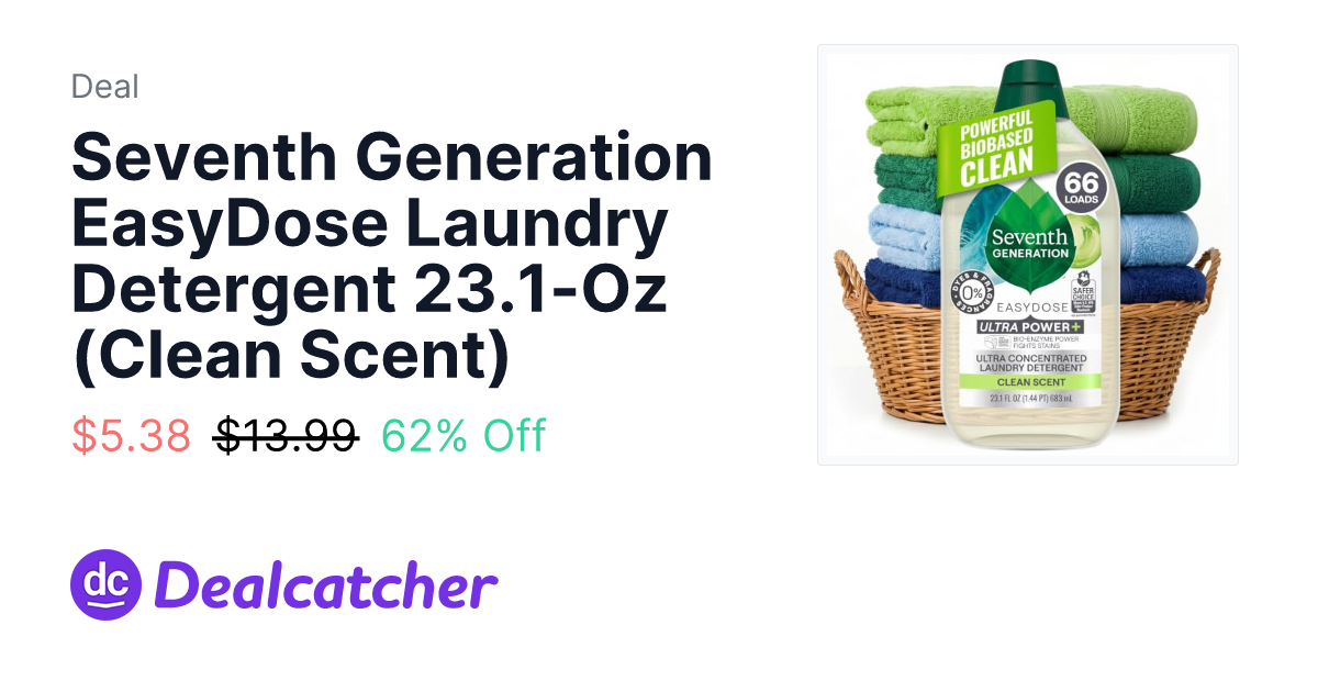 Amazon - Seventh Generation EasyDose Laundry Detergent 23.1-Oz (Clean Scent) $5.38