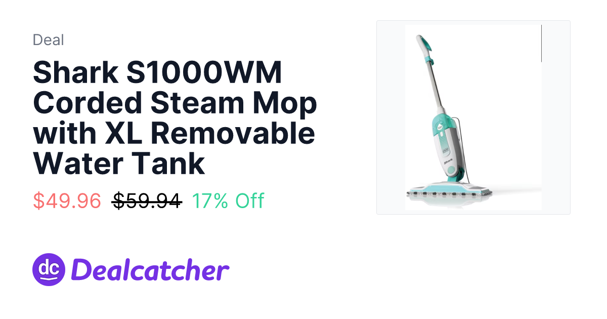 Walmart - Shark S1000WM Corded Steam Mop with XL Removable Water Tank $49.96