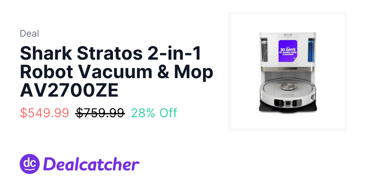 Amazon - Shark Stratos 2-in-1 Robot Vacuum & Mop AV2700ZE $549.99