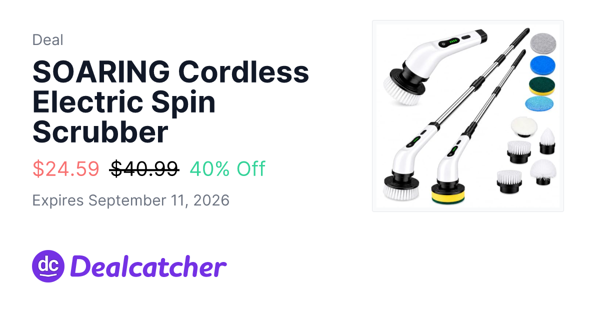 Amazon - SOARING Cordless Electric Spin Scrubber $24.59
