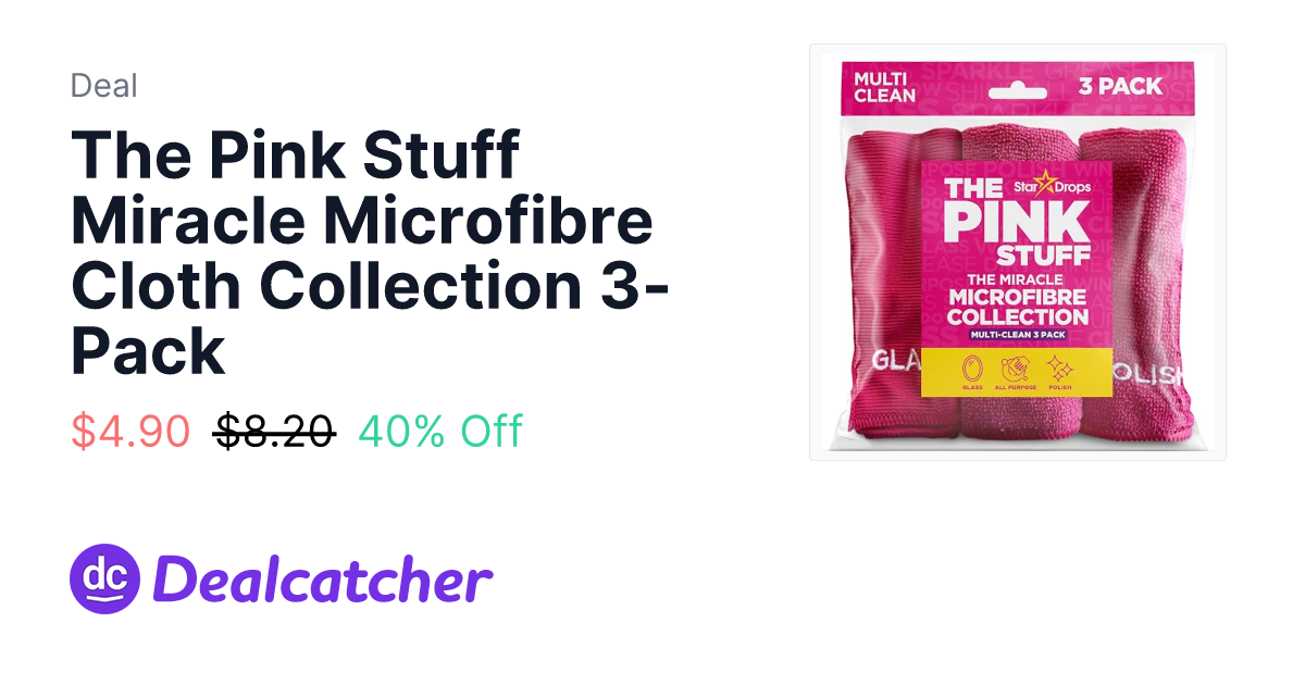 Amazon - The Pink Stuff Miracle Microfibre Cloth Collection 3-Pack $4.90