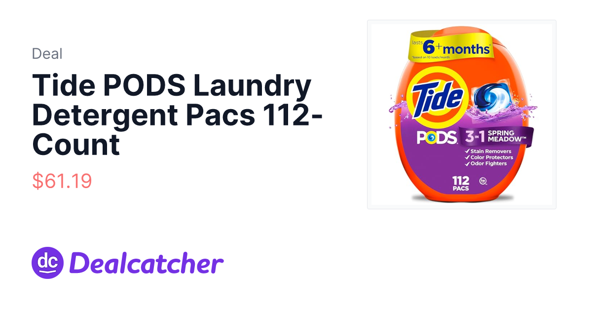 Amazon - Tide PODS Laundry Detergent Pacs 112-Count $61.19