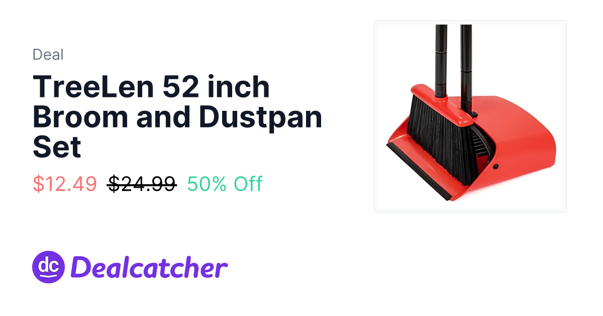 Amazon - TreeLen 52 inch Broom and Dustpan Set $12.49