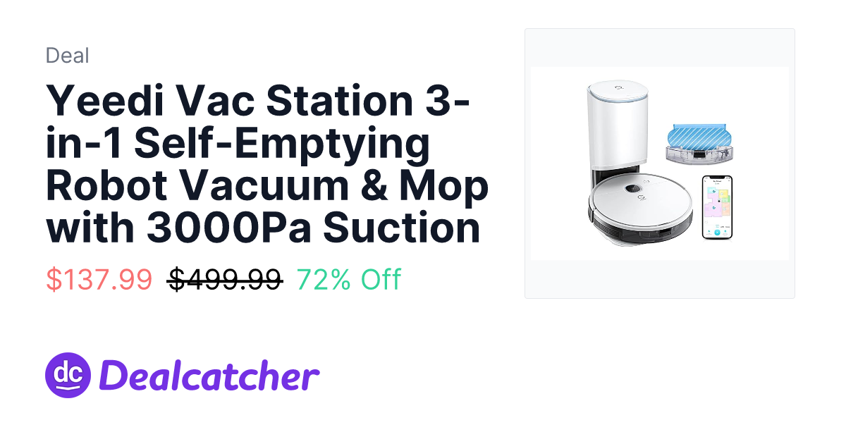 Woot - Yeedi Vac Station 3-in-1 Self-Emptying Robot Vacuum & Mop with 3000Pa Suction $137.99